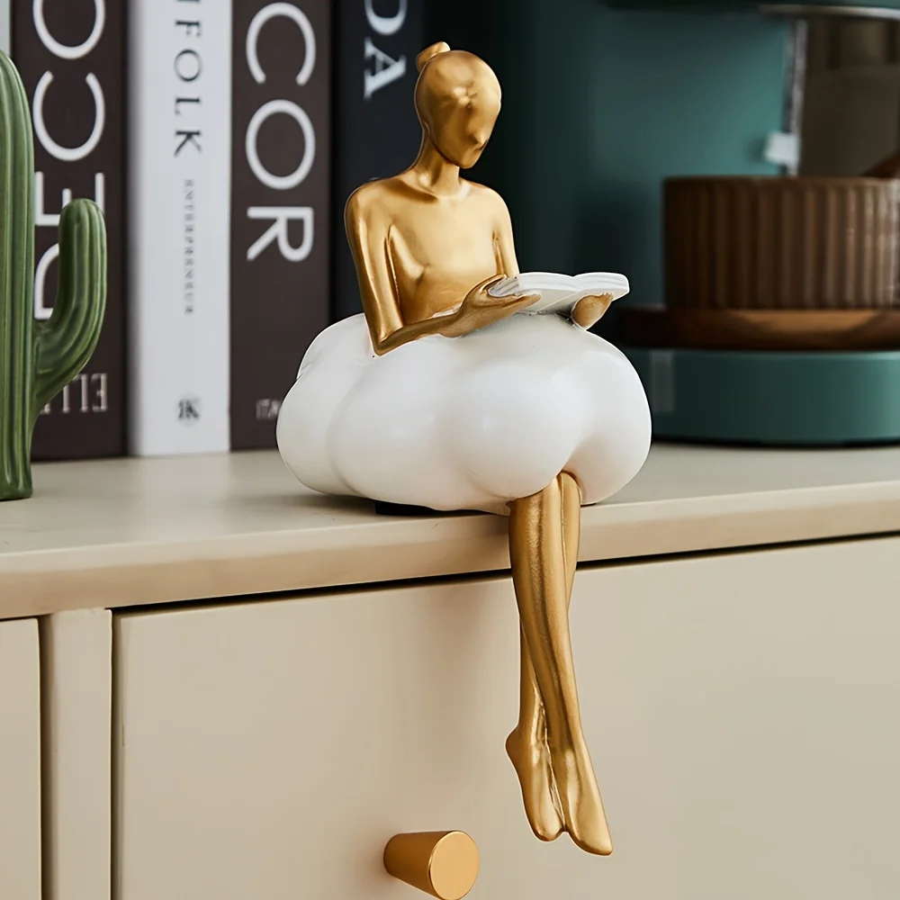 Resin Art Table - Cloud Girl Sculpture Abstract Art Figure