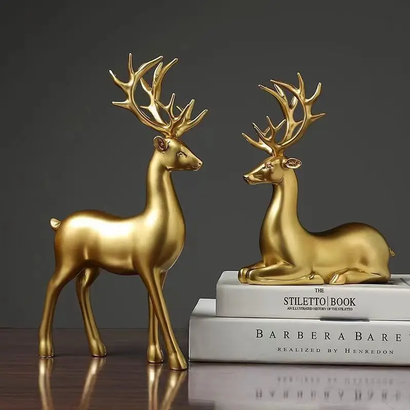 Resin Art Table - Deer Statue Standing and Sitting Resin
