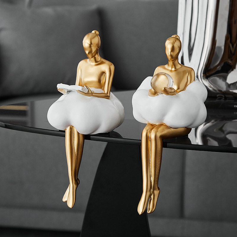 Resin Art Table - Ballet Girl Cloud Abstract Art Figure
