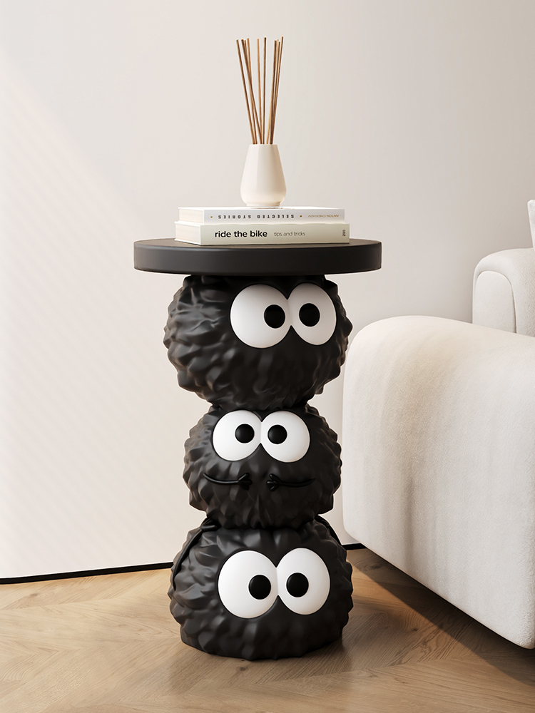 Resin Art Coffee Table - Creative Cartoon Coal Ball Coffee Table,Sculpture