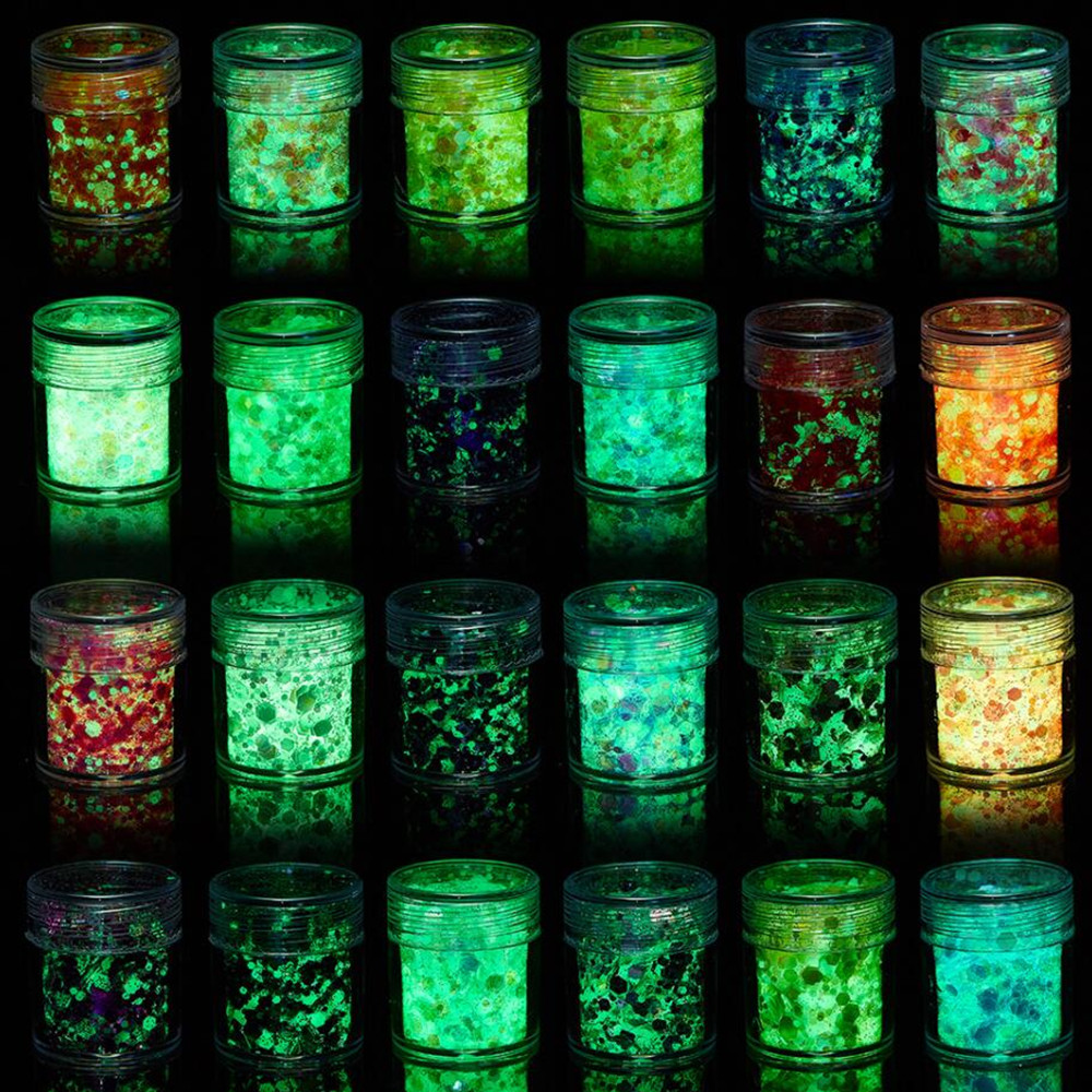 Glitter Powder Resin - 24 Màu Dạ Quang Kim Sa