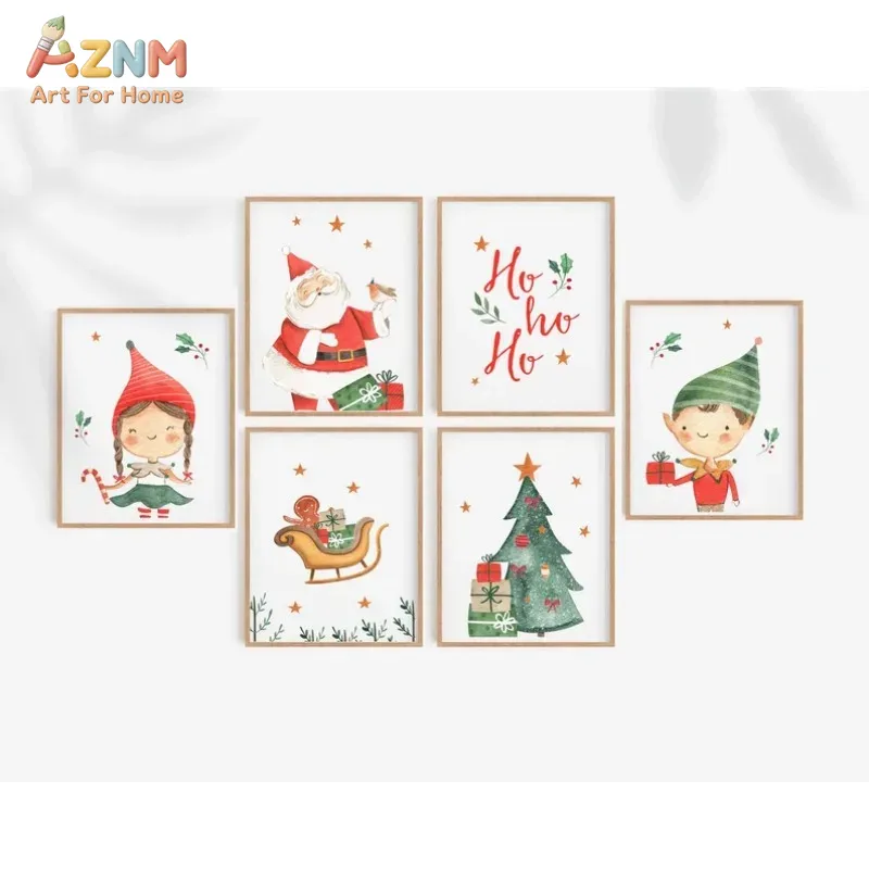 Resin Art For Kids - AZNM Watercolor Cute Christmas Elf Santa