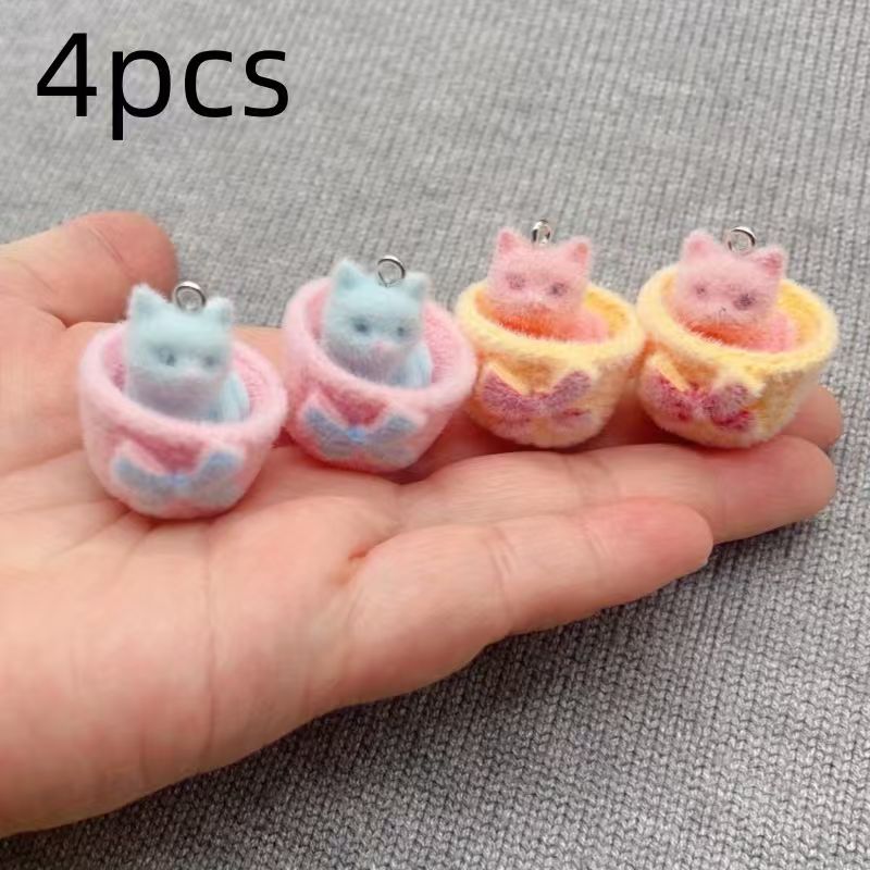 4pcs 3D plush resin cat pendan - đánh giá và giá Resin Art Jewellery Kit