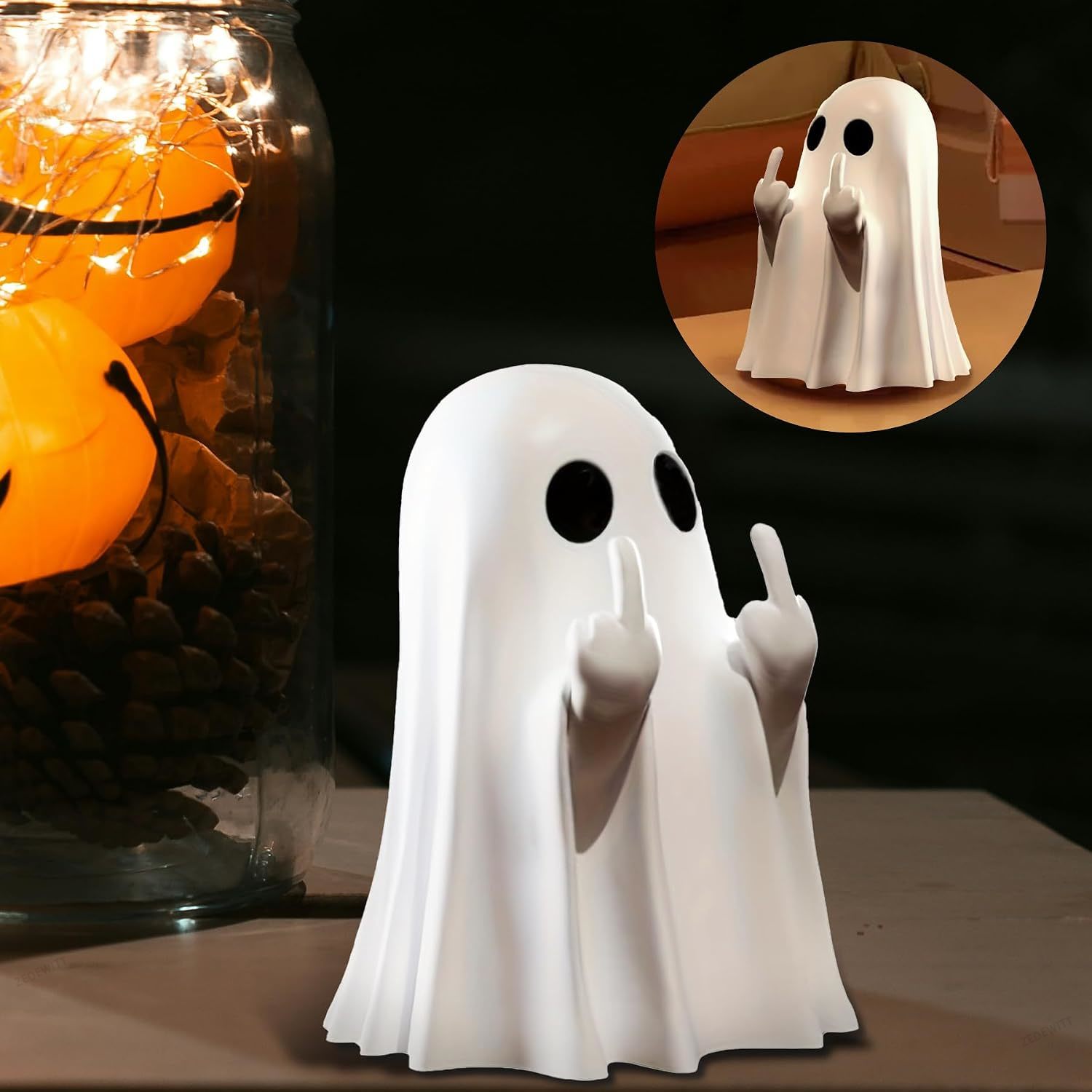Halloween Ghost Figurine Funny - đánh giá và giá Resin Art Coffee Table