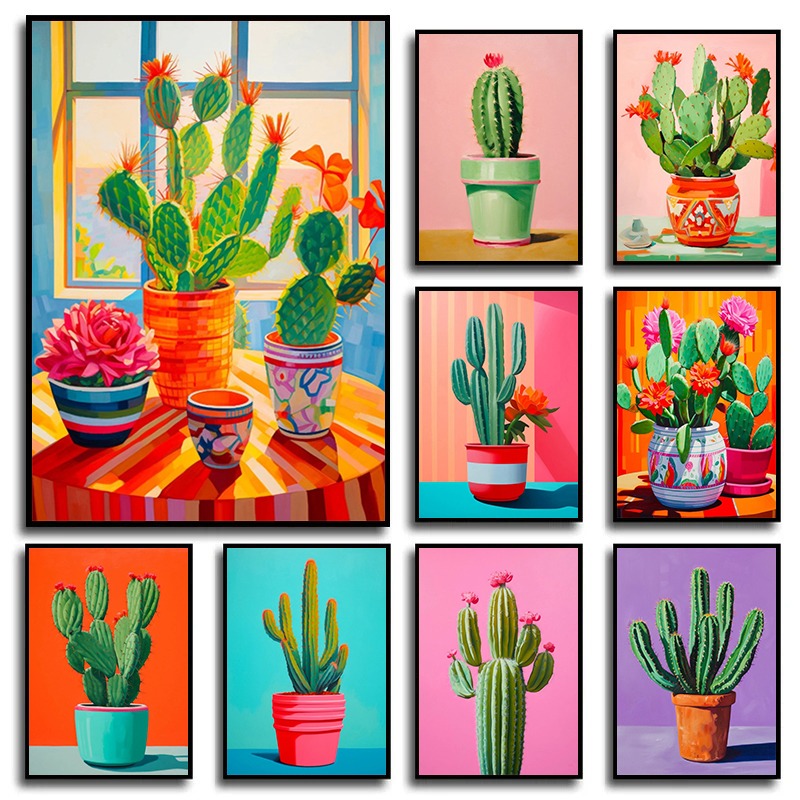 Colorful Cactus Flower Vase Di - đánh giá và giá Resin Art Flower