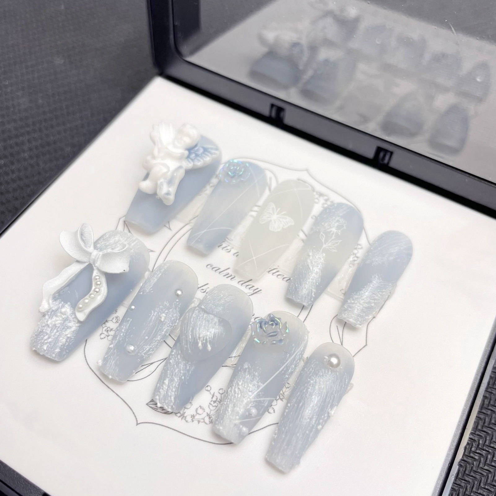 3D Plaster Angel False Nails G - đánh giá và giá Resin Art Flower