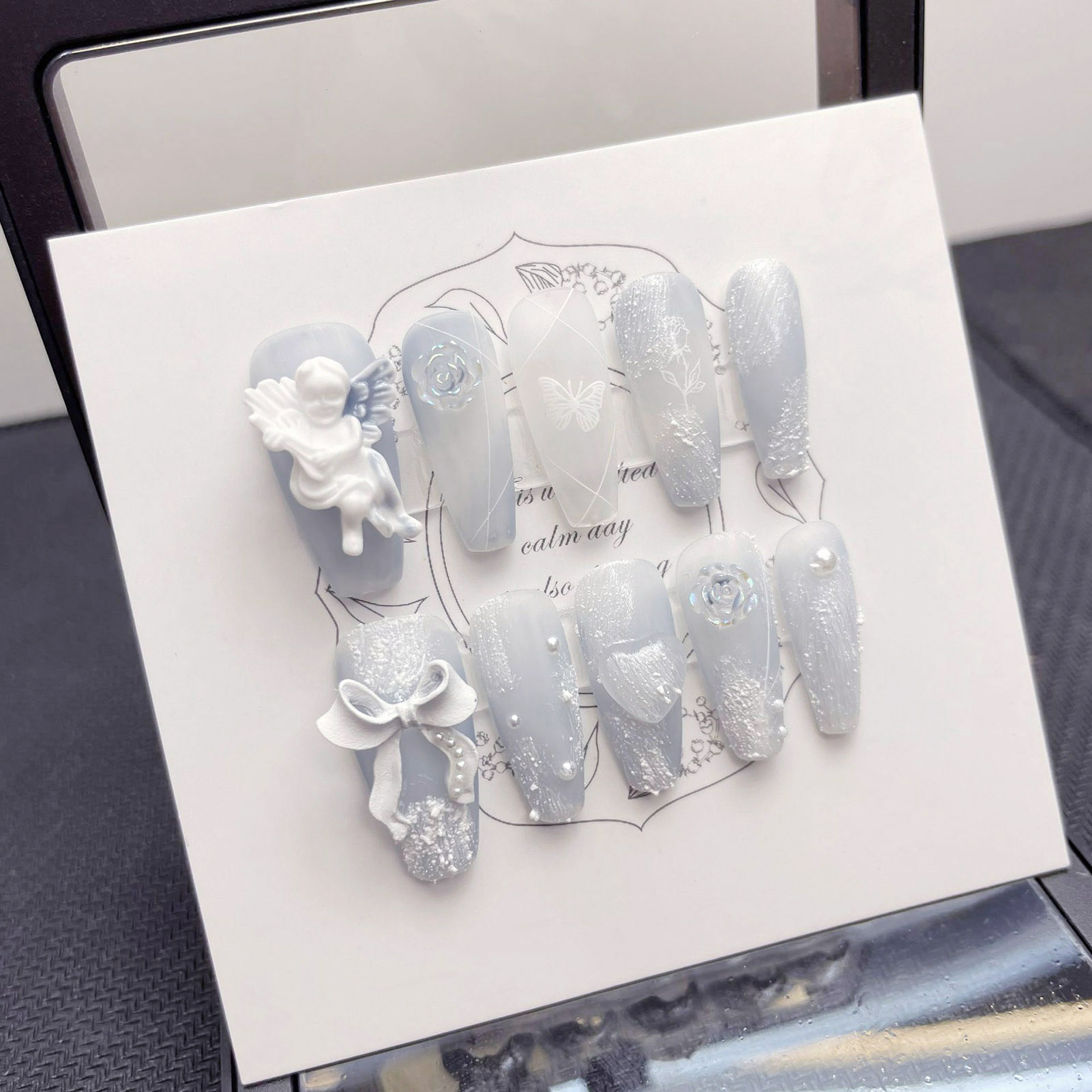 3D Plaster Angel False Nails G - đánh giá và giá Resin Art Flower