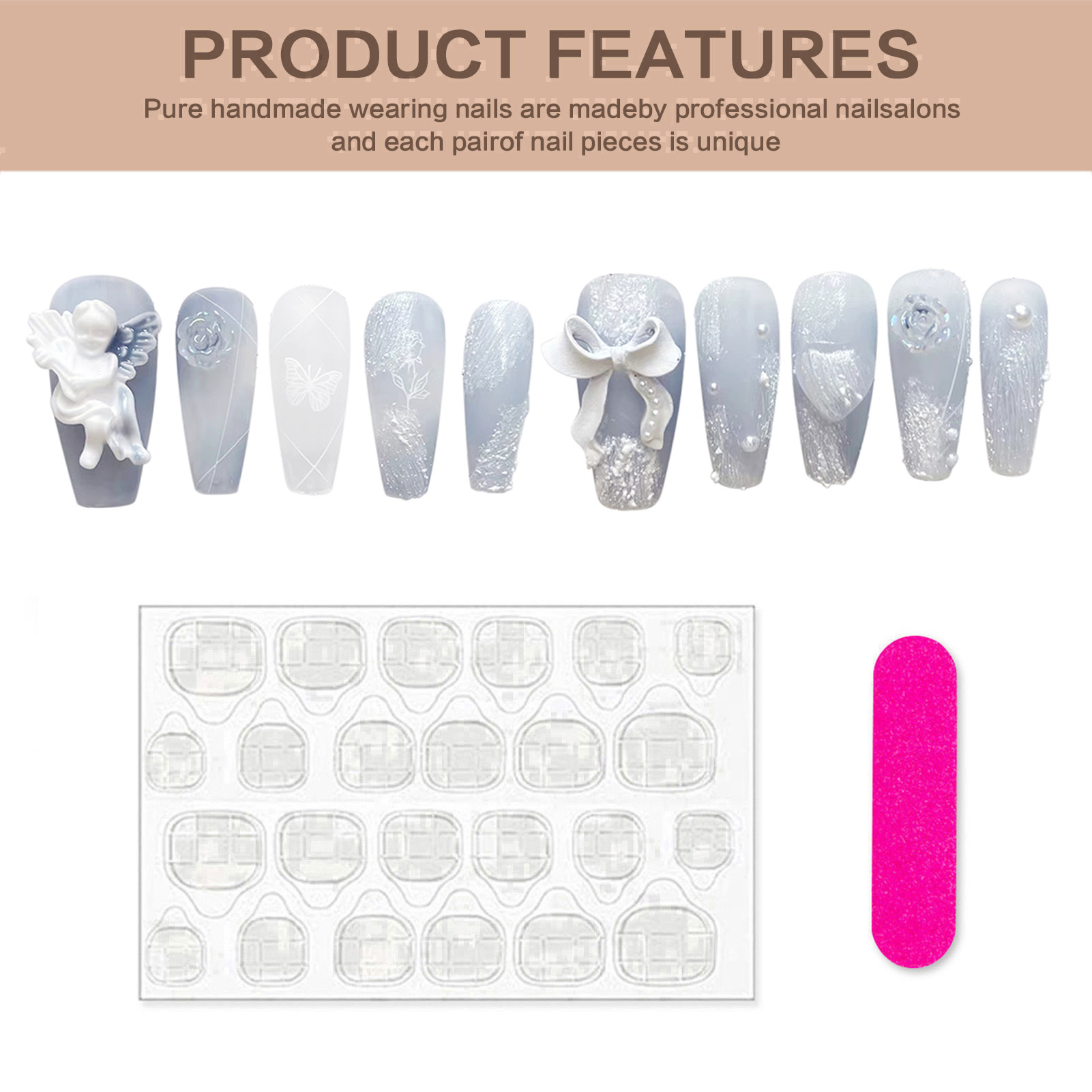 3D Plaster Angel False Nails G - đánh giá và giá Resin Art Flower