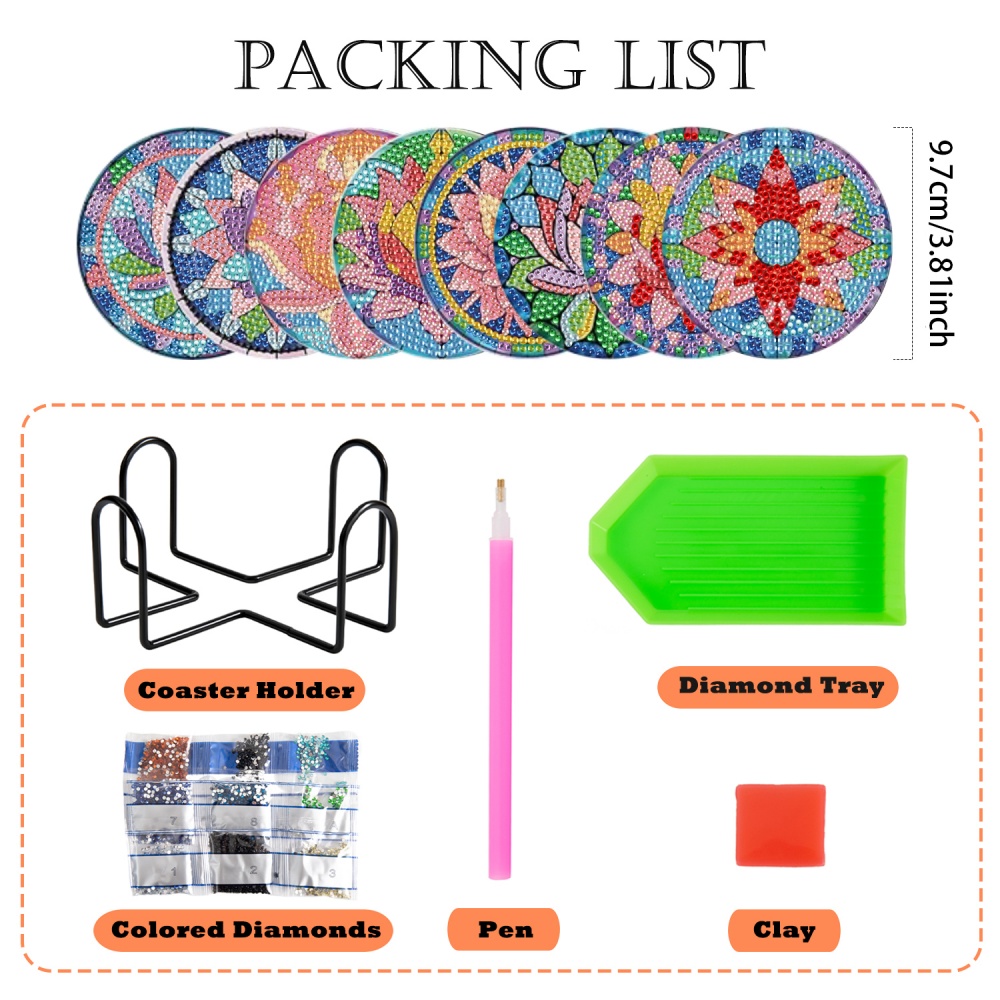8 pieces/set of diamond painte - đánh giá và giá Resin Art Craft