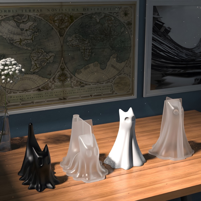 Ghost Cat Halloween Desktop Or - đánh giá và giá Resin Art Letters