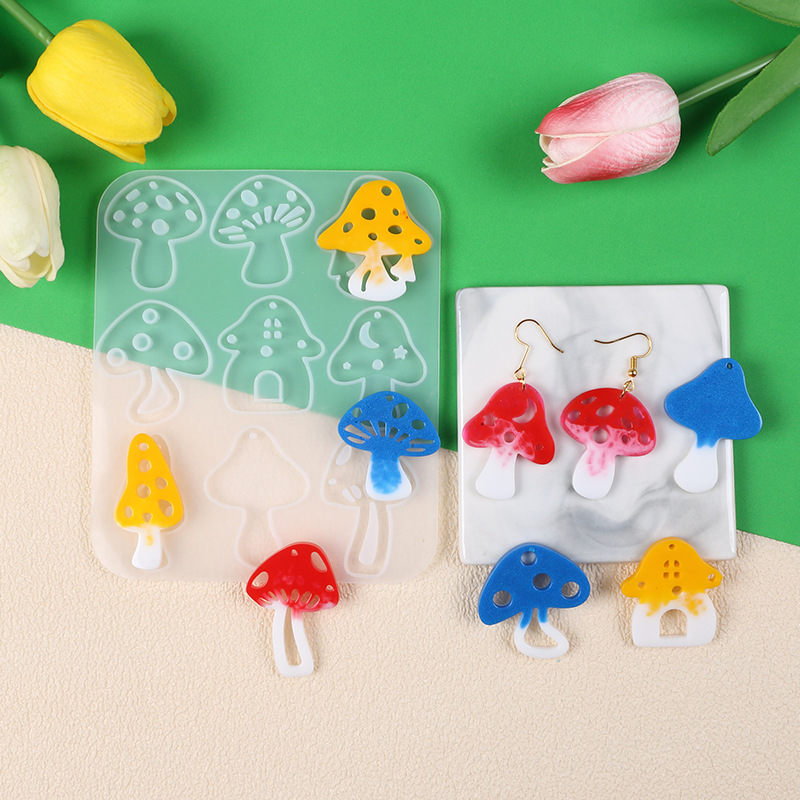 Multi Style Mushrooms Earring  - đánh giá và giá Resin Art Letters