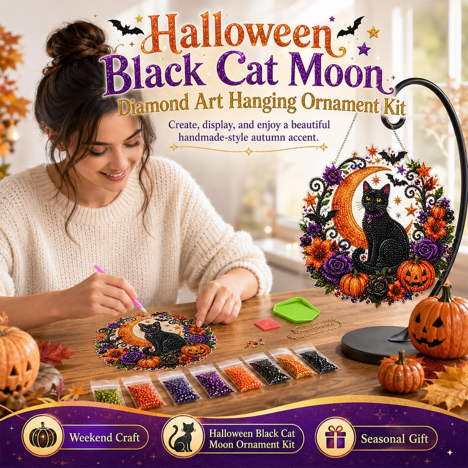 Halloween Pumpkins Diamond Art - đánh giá và giá Resin Art Flower