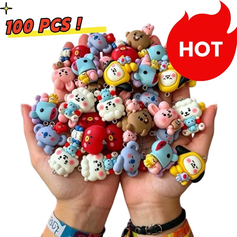 7pcs BT21 Resin Cartoon Charm  - đánh giá và giá Resin Art Jewellery Kit