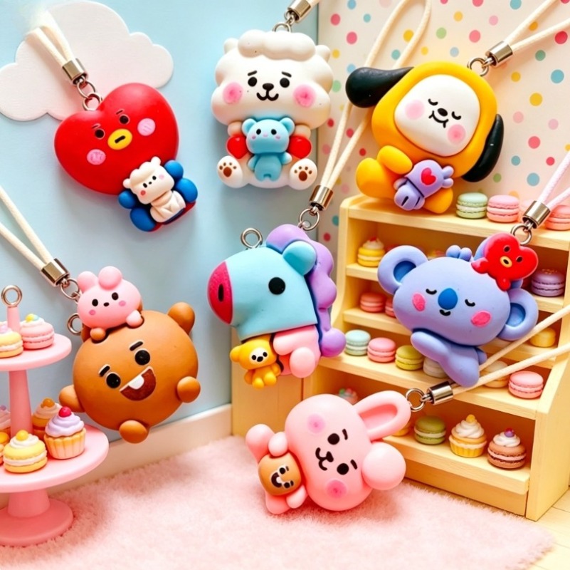 7pcs BT21 Resin Cartoon Charm  - đánh giá và giá Resin Art Jewellery Kit