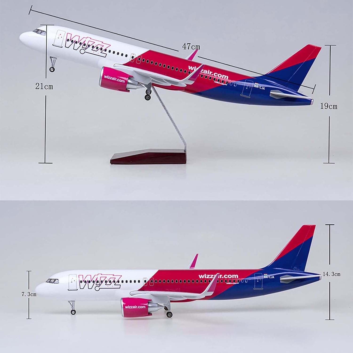 Wizzair Plane Model 47cm 1/80  - đánh giá và giá Resin Art For Kids