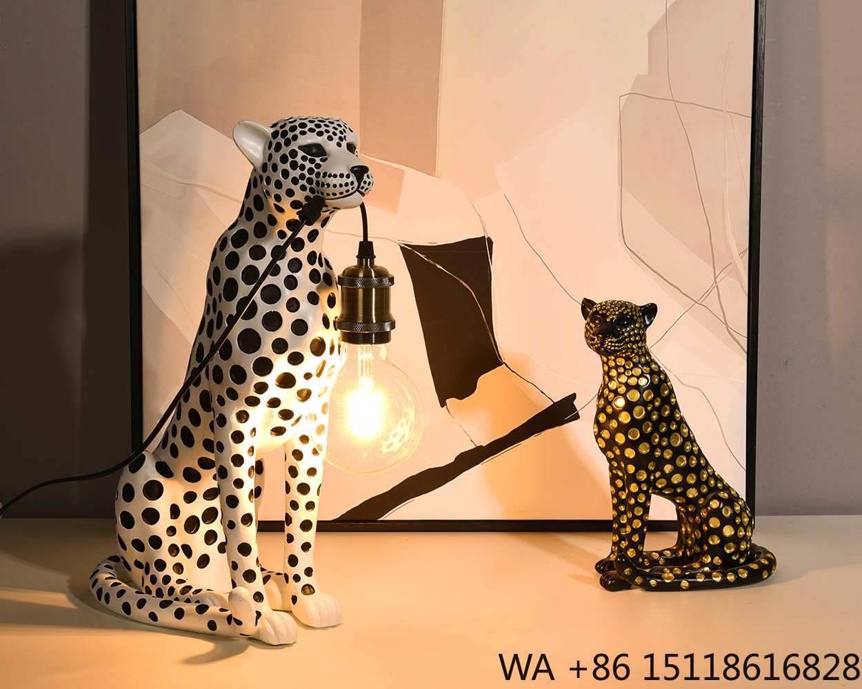Modern Art Animal Leopard Resi - đánh giá và giá Resin Art Table