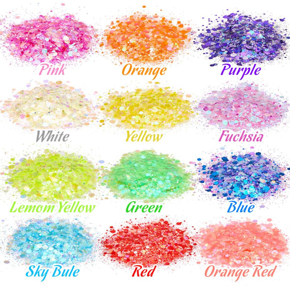24 Màu Dạ Quang Kim Sa Lấp Lán - đánh giá và giá Glitter Powder Resin