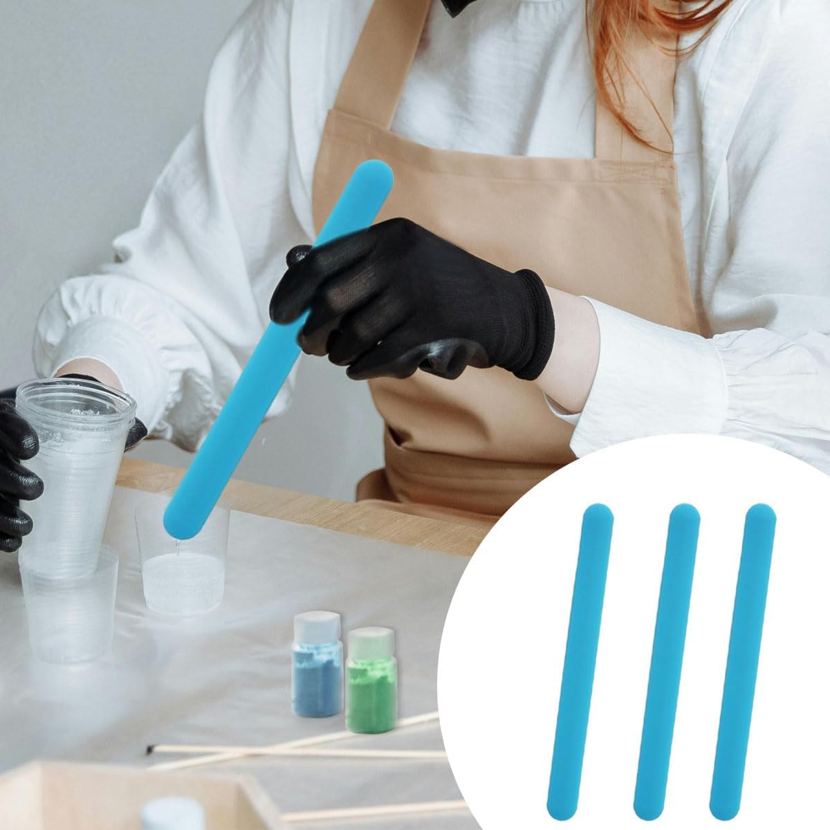 4PCS Silicone Stir Sticks, Reu - đánh giá và giá Glitter Powder Resin