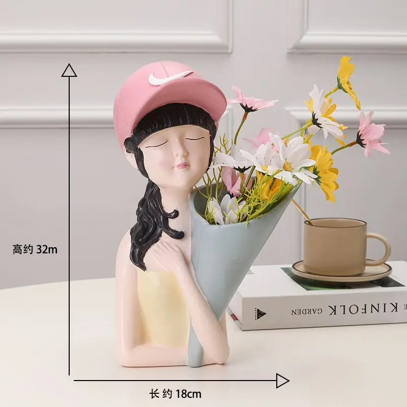 Nordic Flower Girl Art Vase Or - đánh giá và giá Resin Art Table